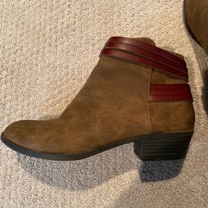light brown short bootie boot